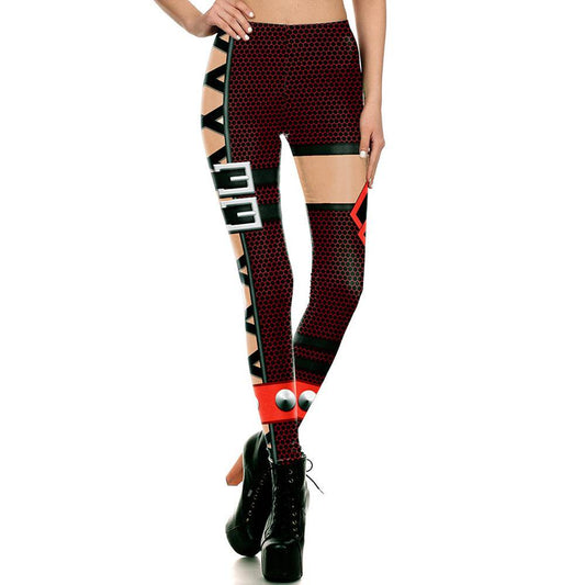 Ripple Digital Print Cool Belt Pattern Fashion Leggings - IntuitiveEncBoutique