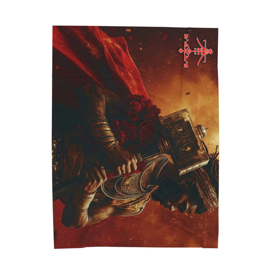 Plush Blanket - Ogou Feray Haitian Voodoo Design