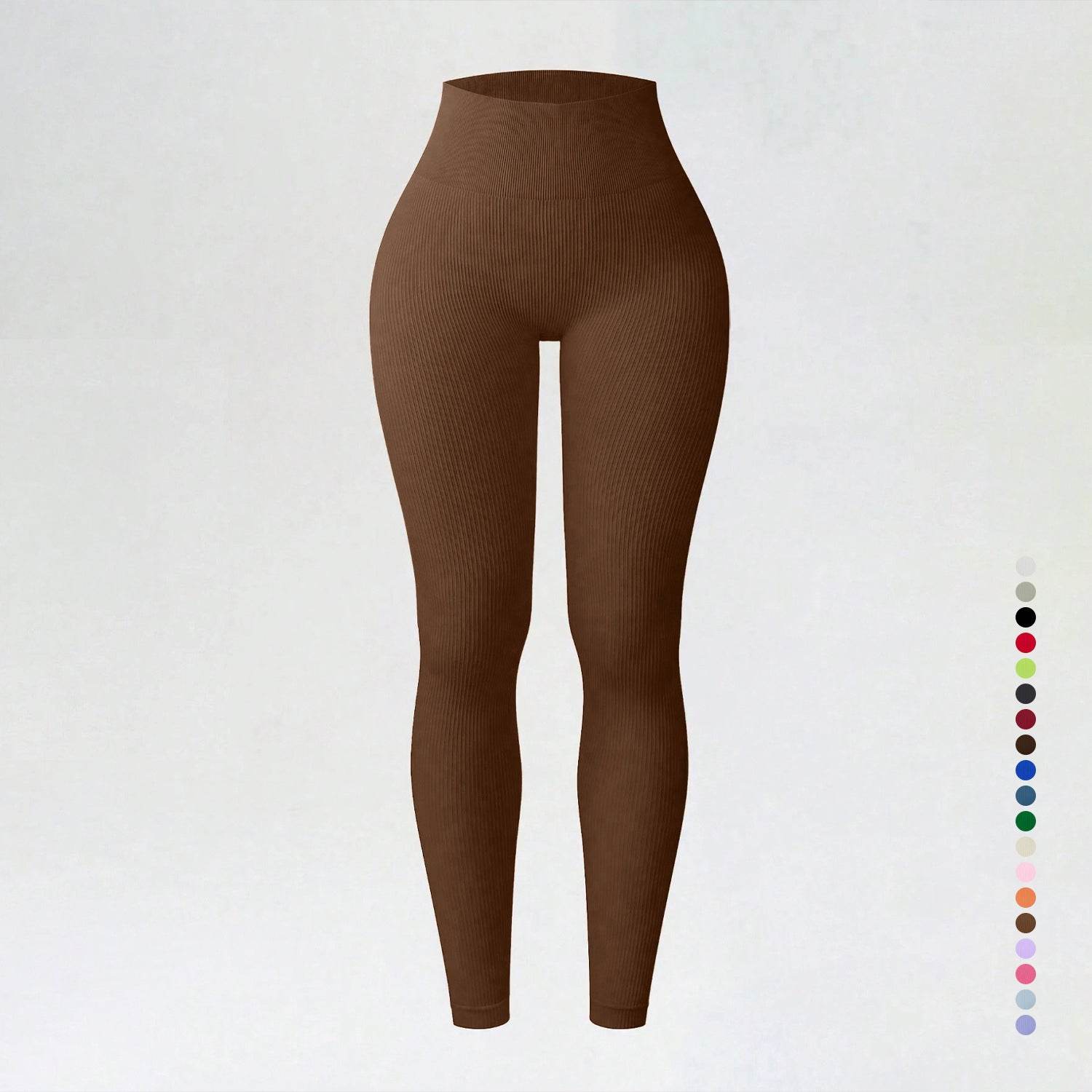 Threaded autumn and winter yoga pants seamless fitness pants high waisted sports yoga clothes leggings - IntuitiveEncBoutique