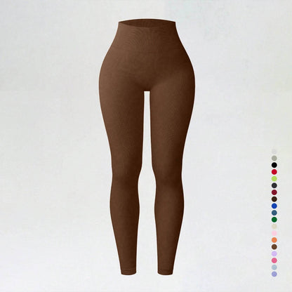 Threaded autumn and winter yoga pants seamless fitness pants high waisted sports yoga clothes leggings - IntuitiveEncBoutique