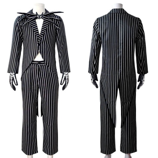 Christmas Eve Scar Jack cosplay costume Skeleton Jack Men's full set Halloween cosplay costume - IntuitiveEncBoutique