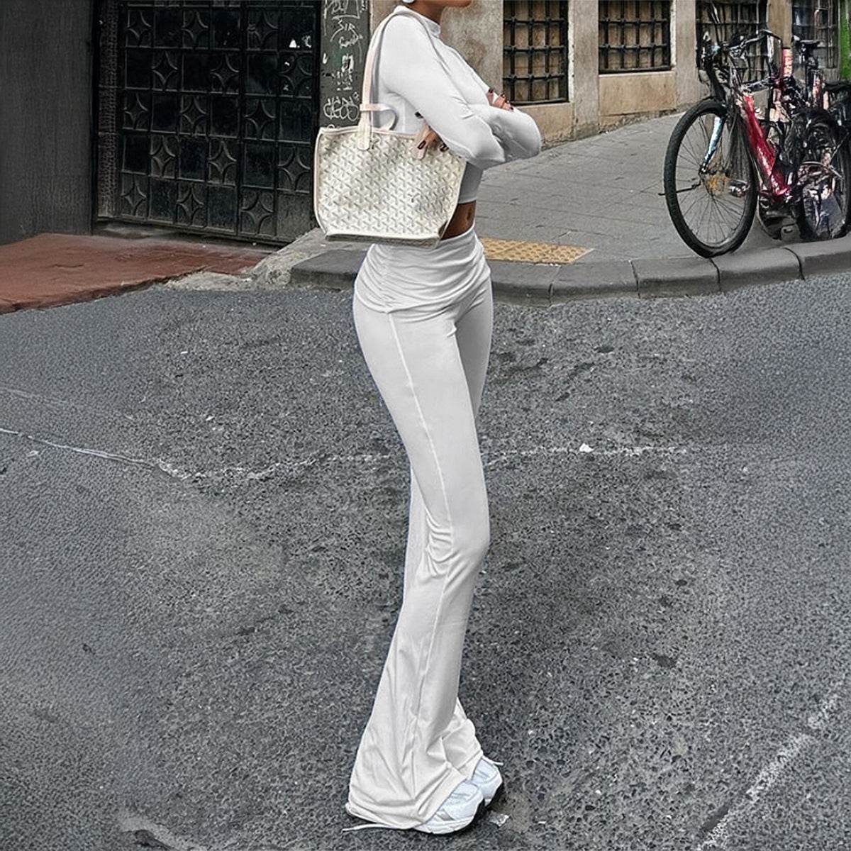 Spicy Style Long Sleeve T-Shirt and Yoga Pants Set for Women - IntuitiveEncBoutique