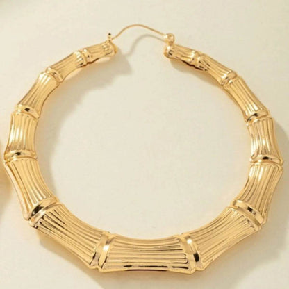 Stainless Steel Textured Hoop Earrings - IntuitiveEncBoutique