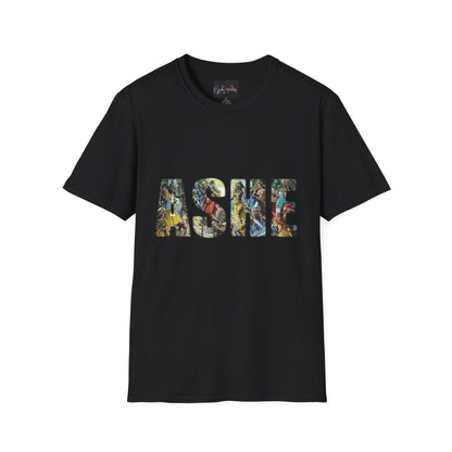 ASHE Graphic T-Shirt, Unisex Softstyle Tee, Vibrant Artistic Apparel, Gift for Nature Lovers, Casual Wear, Everyday Essentials