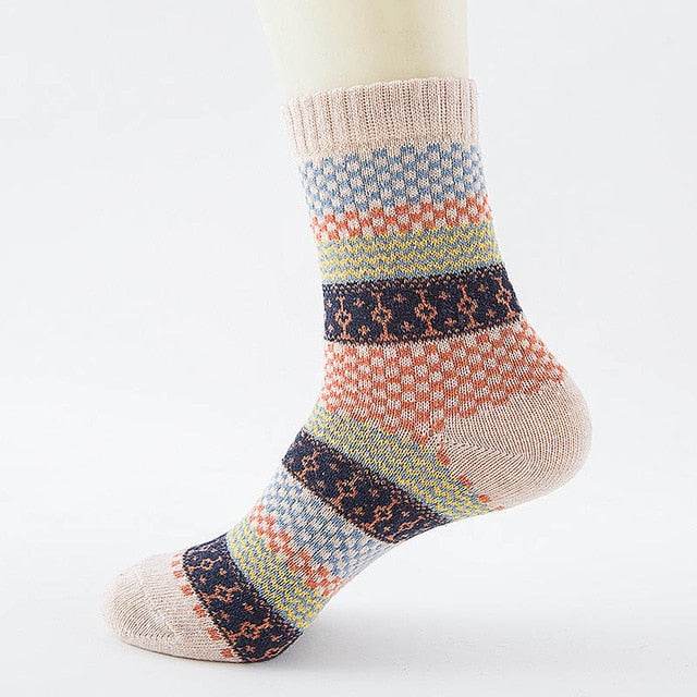 Winter Thick Warm Stripe Wool Socks - IntuitiveEncBoutique