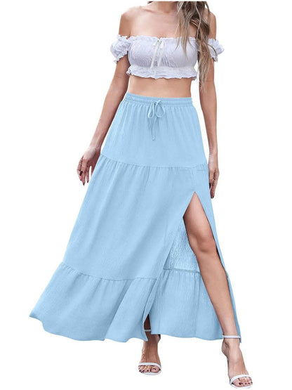 Full Size Slit Maxi Skirt Plus Size - IntuitiveEncBoutique