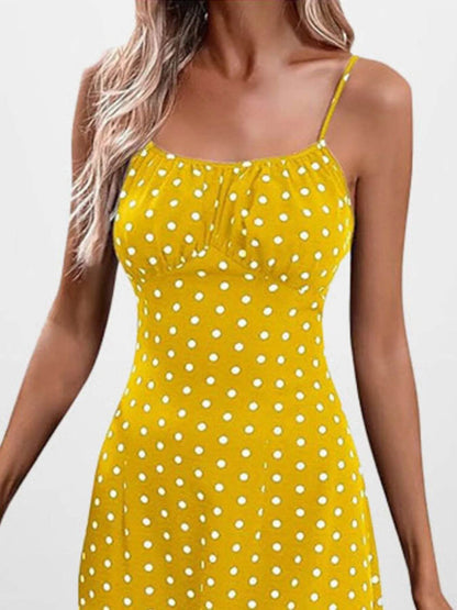 Full Size Slit Printed Cami Midi Dress Plus Size - IntuitiveEncBoutique