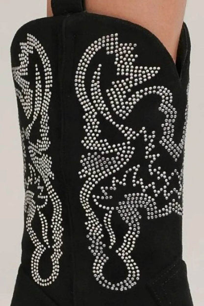 Beast Fashion Rhinestone Detail Point Toe Boots - IntuitiveEncBoutique