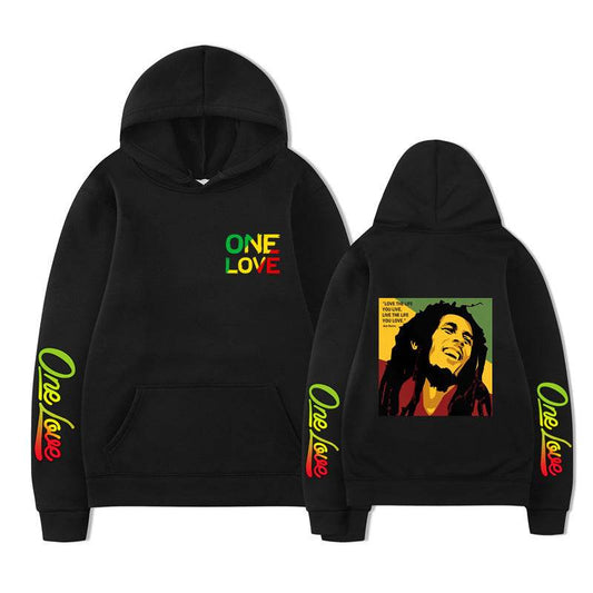 Bob Marley Loose Hooded Sweatshirt for Spring and Autumn - IntuitiveEncBoutique