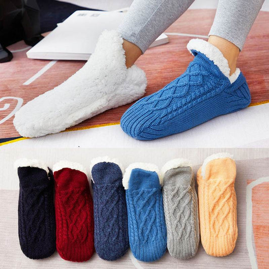 Floor Sock Velvet Thickened Winter Female Adult Bottom Glue Dispensing Adult Warmth Preservation Indoor Socks Men's Sock Overshoes - IntuitiveEncBoutique