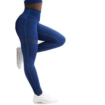 High-Waisted Double Ring Flat Printing Yoga Pants Slim Fit Women's Leggings - IntuitiveEncBoutique
