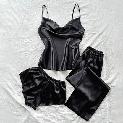 satin Sleeping Shorts Sexy Pajama Set - IntuitiveEncBoutique