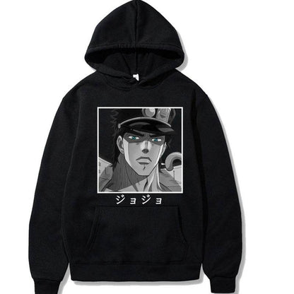 JOJO's Bizarre Adventure Anime Print Hooded Sweatshirt Unisex Long Sleeve Casual Jacket - IntuitiveEncBoutique