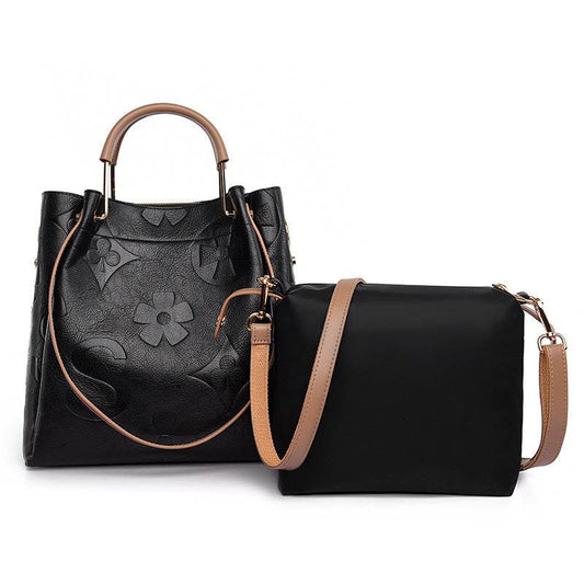 Handbag Women's Fashion Embossed Tote Bag Large Capacity Maternity Bucket Bag - IntuitiveEncBoutique