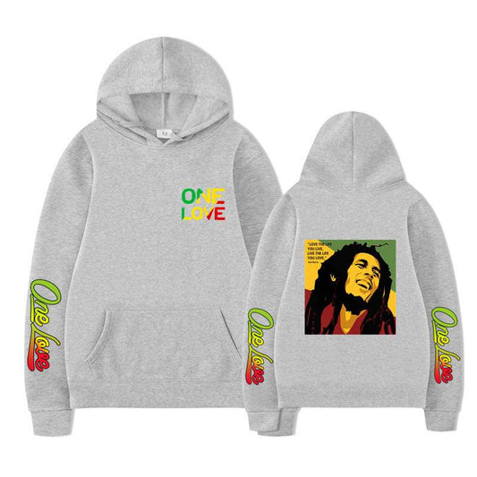 Bob Marley Loose Hooded Sweatshirt for Spring and Autumn - IntuitiveEncBoutique