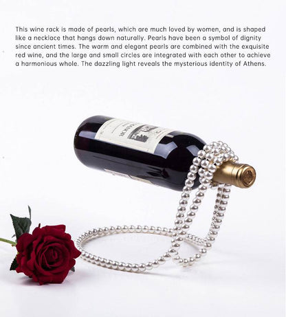 Pearl Necklace Stainless Steel Wine Rack Wine Pedestal Clamp Holder Suspension Champagne Whisky Small Ornaments - IntuitiveEncBoutique