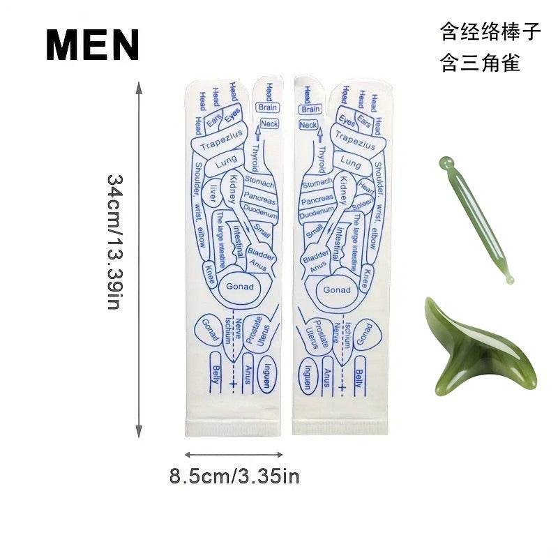 Reflexology Socks Women Foot Massage Meridian Acupoint Reflex Area Acupoint Socks And Foot Acupoint Illustration Socks for Foot - IntuitiveEncBoutique