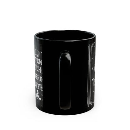 Witchy Coffee Mug - Perfect for Her, Halloween Gift, Black Ceramic Mug, Even Witches Need Coffee, Cozy Kitchen Decor, Witch Gifts, Caffeine