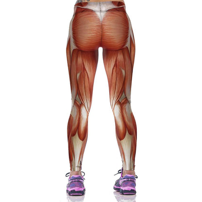 Strong Muscles Printed Leggings Women Compression Pantalones Mujer Fitness Pants - IntuitiveEncBoutique