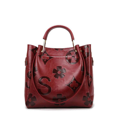 Handbag Women's Fashion Embossed Tote Bag Large Capacity Maternity Bucket Bag - IntuitiveEncBoutique