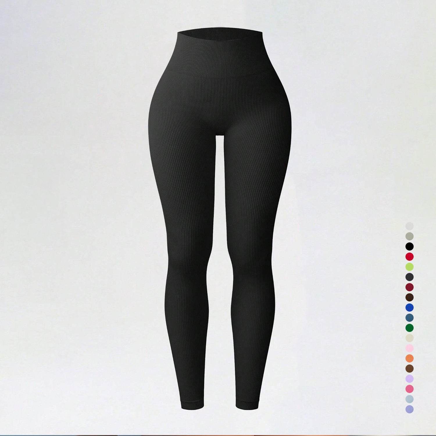 Threaded autumn and winter yoga pants seamless fitness pants high waisted sports yoga clothes leggings - IntuitiveEncBoutique