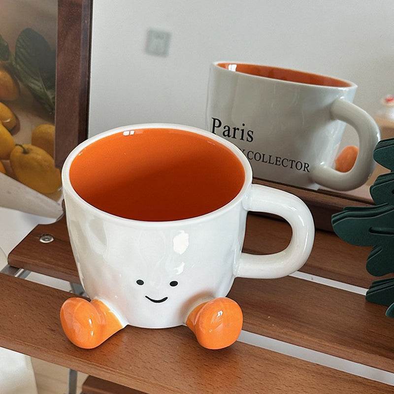 Kawaii hand - pinch feet ceramic coffee cup. High - aesthetic, great for home/dorm. Ideal gift, doubles as mark cup. - IntuitiveEncBoutique