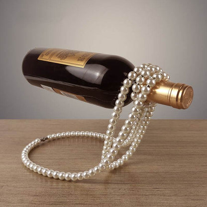 Pearl Necklace Stainless Steel Wine Rack Wine Pedestal Clamp Holder Suspension Champagne Whisky Small Ornaments - IntuitiveEncBoutique