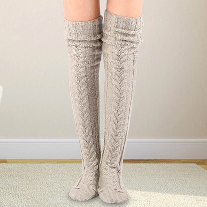 Autumn And Winter Knitting Knee Length Stockings Women's Lengthened Floor Stockings Wool Pile Stockings - IntuitiveEncBoutique