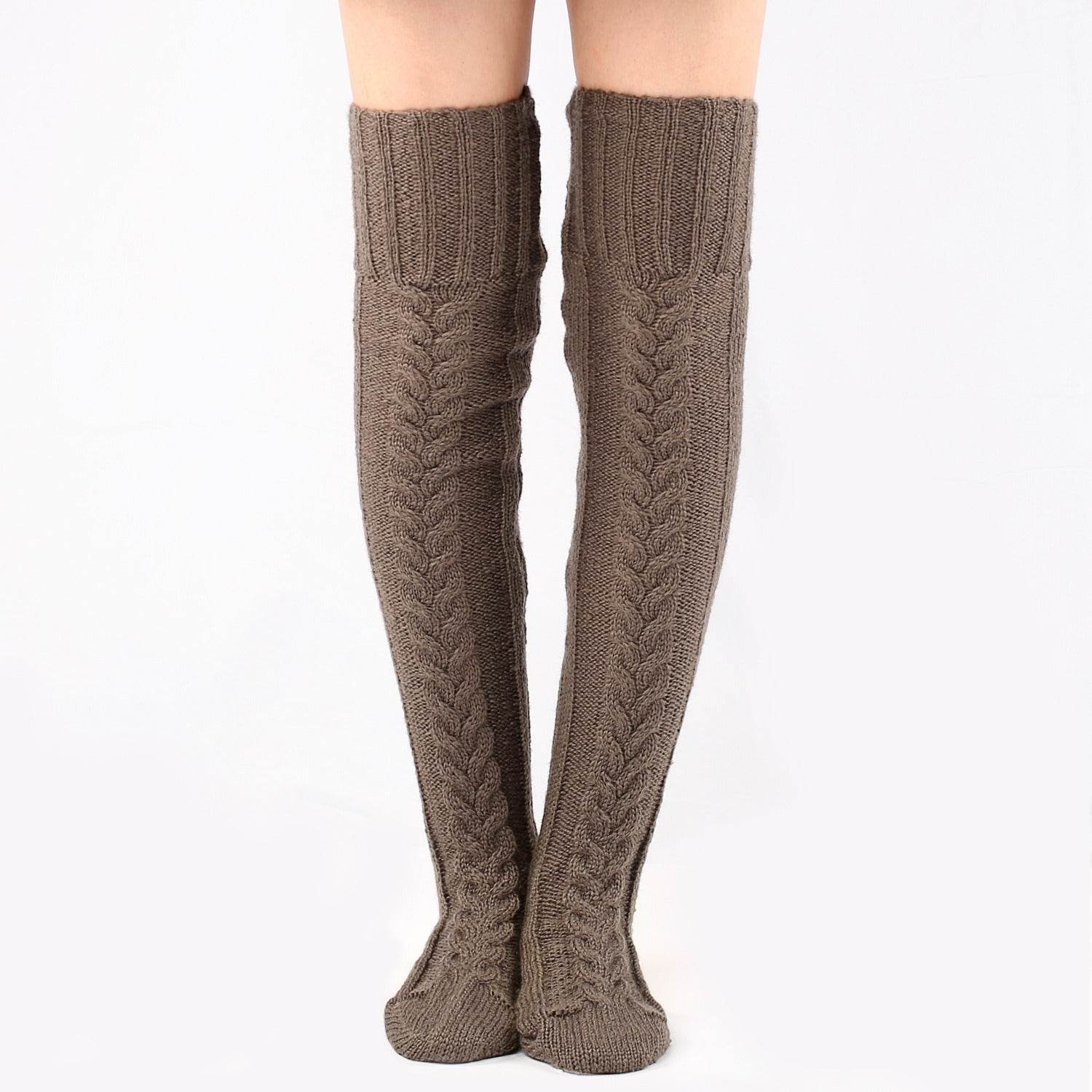 Autumn And Winter Knitting Knee Length Stockings Women's Lengthened Floor Stockings Wool Pile Stockings - IntuitiveEncBoutique