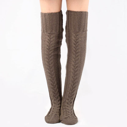 Autumn And Winter Knitting Knee Length Stockings Women's Lengthened Floor Stockings Wool Pile Stockings - IntuitiveEncBoutique