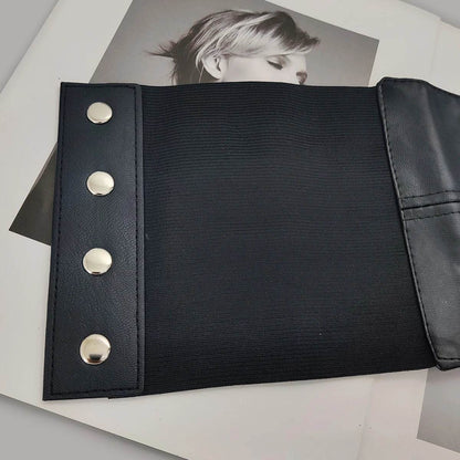 Plus Size Soft Leather Wide Y2K Black Elastic Corset Belt Female Stretch Cummerbunds Designer Belts For Women High Quality - IntuitiveEncBoutique