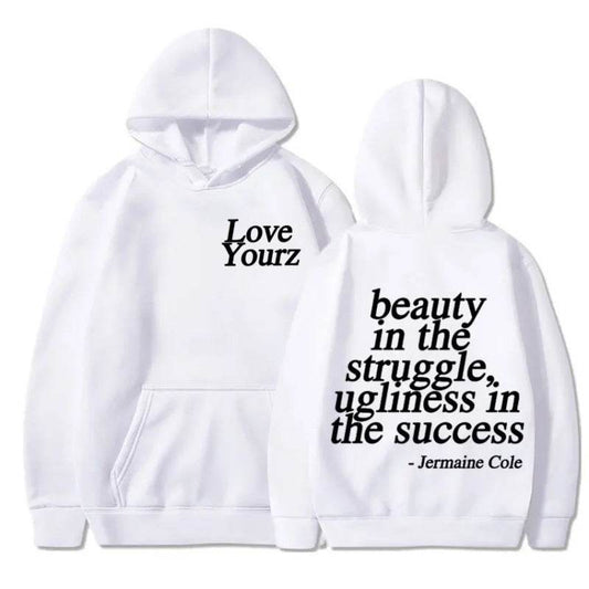 Letter Print Hooded Sweatshirt Unisex Long Sleeve Casual Top Hoodie - IntuitiveEncBoutique