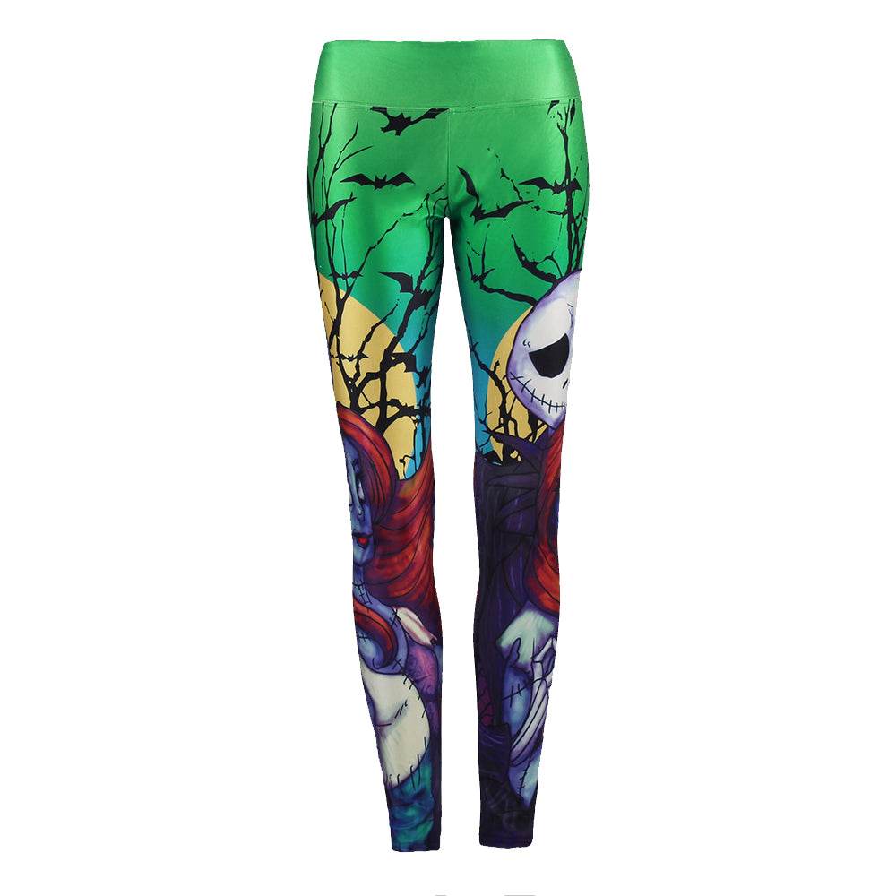 Autumn Jack Skellington Leggings Women Halloween The Nightmare Before Christmas Legging Party Cosplay Printed Leggings - IntuitiveEncBoutique
