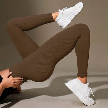 Threaded autumn and winter yoga pants seamless fitness pants high waisted sports yoga clothes leggings - IntuitiveEncBoutique