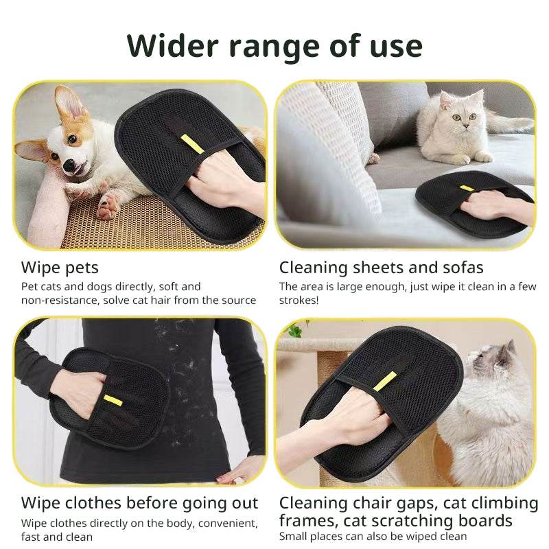 Static Pet Hair Removal Gloves - 3-in-1 Grooming, Deshedding & Multi-Surface Hair Remover for Dogs & Cats - IntuitiveEncBoutique