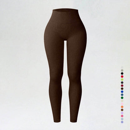 Threaded autumn and winter yoga pants seamless fitness pants high waisted sports yoga clothes leggings - IntuitiveEncBoutique