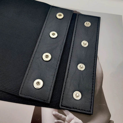 Plus Size Soft Leather Wide Y2K Black Elastic Corset Belt Female Stretch Cummerbunds Designer Belts For Women High Quality - IntuitiveEncBoutique