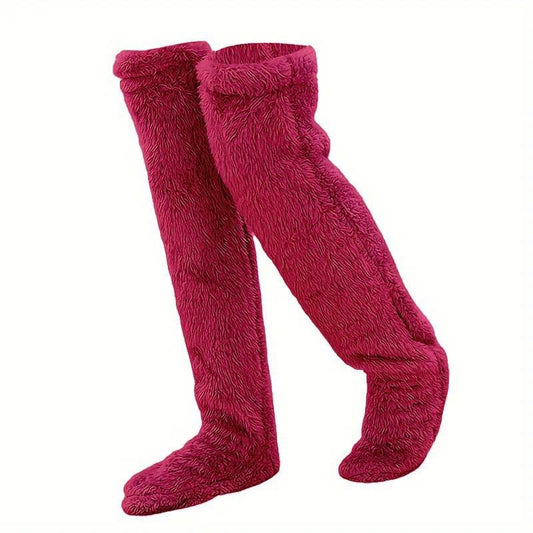 Thick leg warmers, knee pads, warm plush pants, long leg exposed socks - IntuitiveEncBoutique