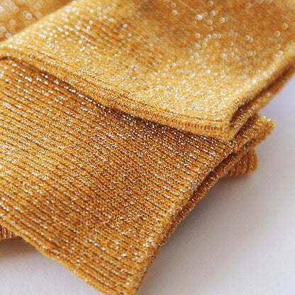 Winter Cotton Solid Shiny Woman Simple Socks Fashion Art Fold Female Student Thick Warm Socks Shiny Metallic Line Sock - IntuitiveEncBoutique
