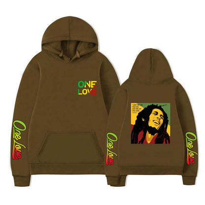 Bob Marley Loose Hooded Sweatshirt for Spring and Autumn - IntuitiveEncBoutique