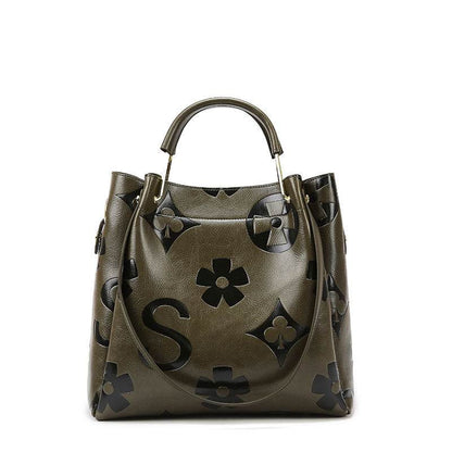 Handbag Women's Fashion Embossed Tote Bag Large Capacity Maternity Bucket Bag - IntuitiveEncBoutique