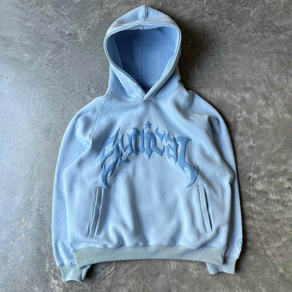 Gothic Letter Star Print Zipper Hoodie Trendy Unisex Jacket Sweatshirt - IntuitiveEncBoutique
