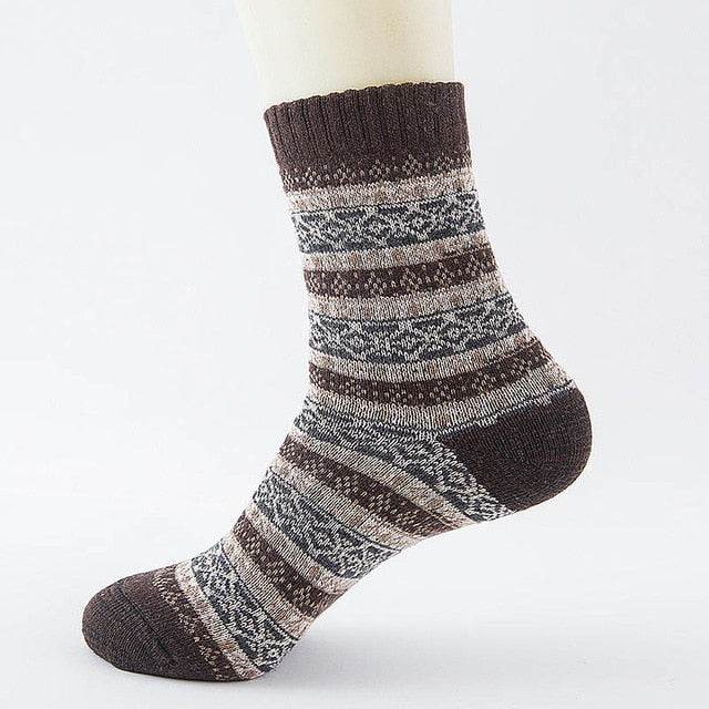 Winter Thick Warm Stripe Wool Socks - IntuitiveEncBoutique