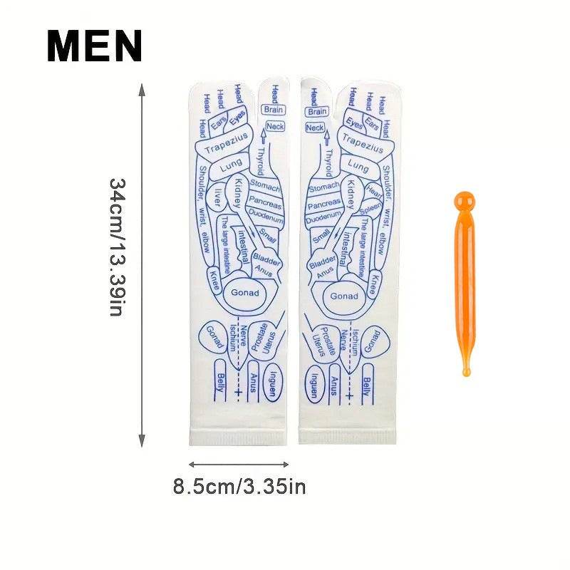 Reflexology Socks Women Foot Massage Meridian Acupoint Reflex Area Acupoint Socks And Foot Acupoint Illustration Socks for Foot - IntuitiveEncBoutique