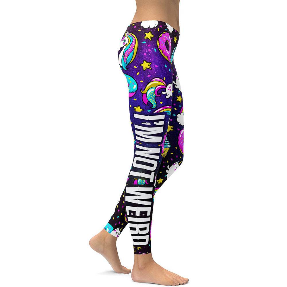 Unicorn Leggings Women Ice Cream Rainbow Letters Ring Digital Print Leggings Plus Size Workout Legging - IntuitiveEncBoutique