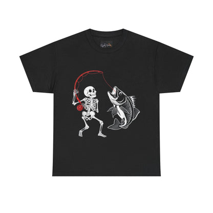 Skeleton Fishing Unisex Heavy Cotton Tee - IntuitiveEncBoutique