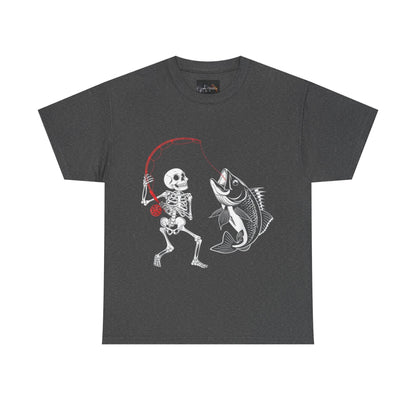 Skeleton Fishing Unisex Heavy Cotton Tee - IntuitiveEncBoutique