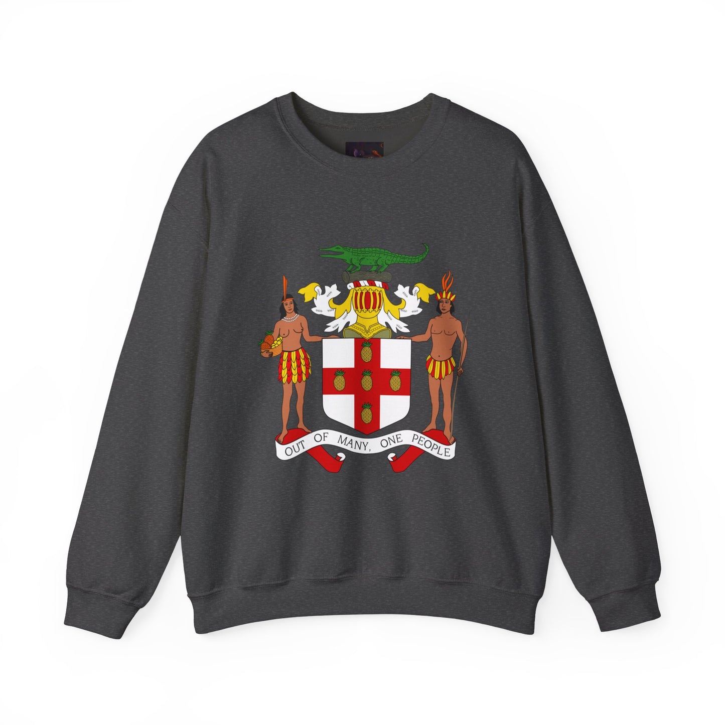 Jamaican Coat of Arms Heritage Crewneck Sweatshirt - Comfort, Unisex Apparel, Great for Celebrations, Cultural Events, Gift Idea, Everyday Wear
