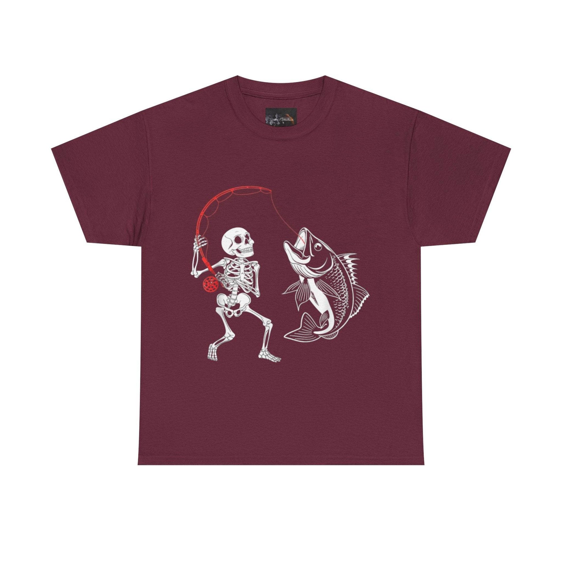 Skeleton Fishing Unisex Heavy Cotton Tee - IntuitiveEncBoutique
