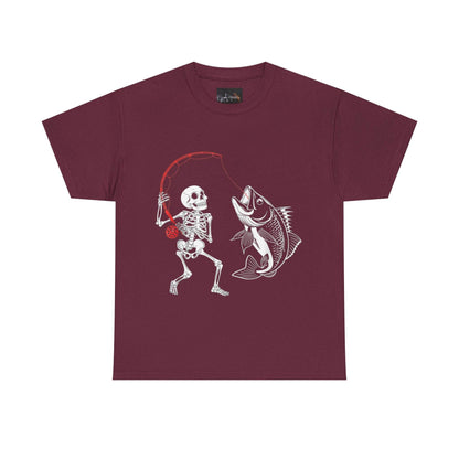 Skeleton Fishing Unisex Heavy Cotton Tee - IntuitiveEncBoutique